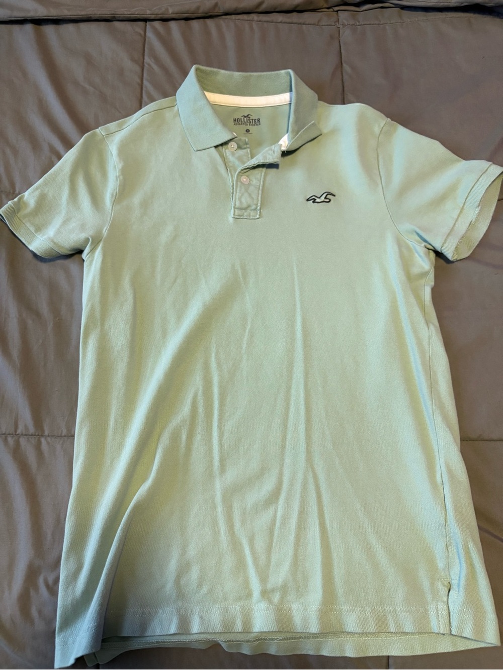 Hollister Men's Polo Shirt in Mint Aqua